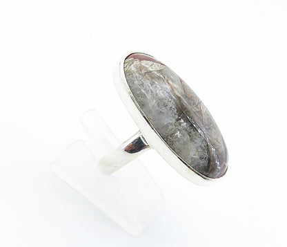 925 Sterling Silver Cabochon Multi Color Jasper Cocktail Ring Sz 8 RG8220