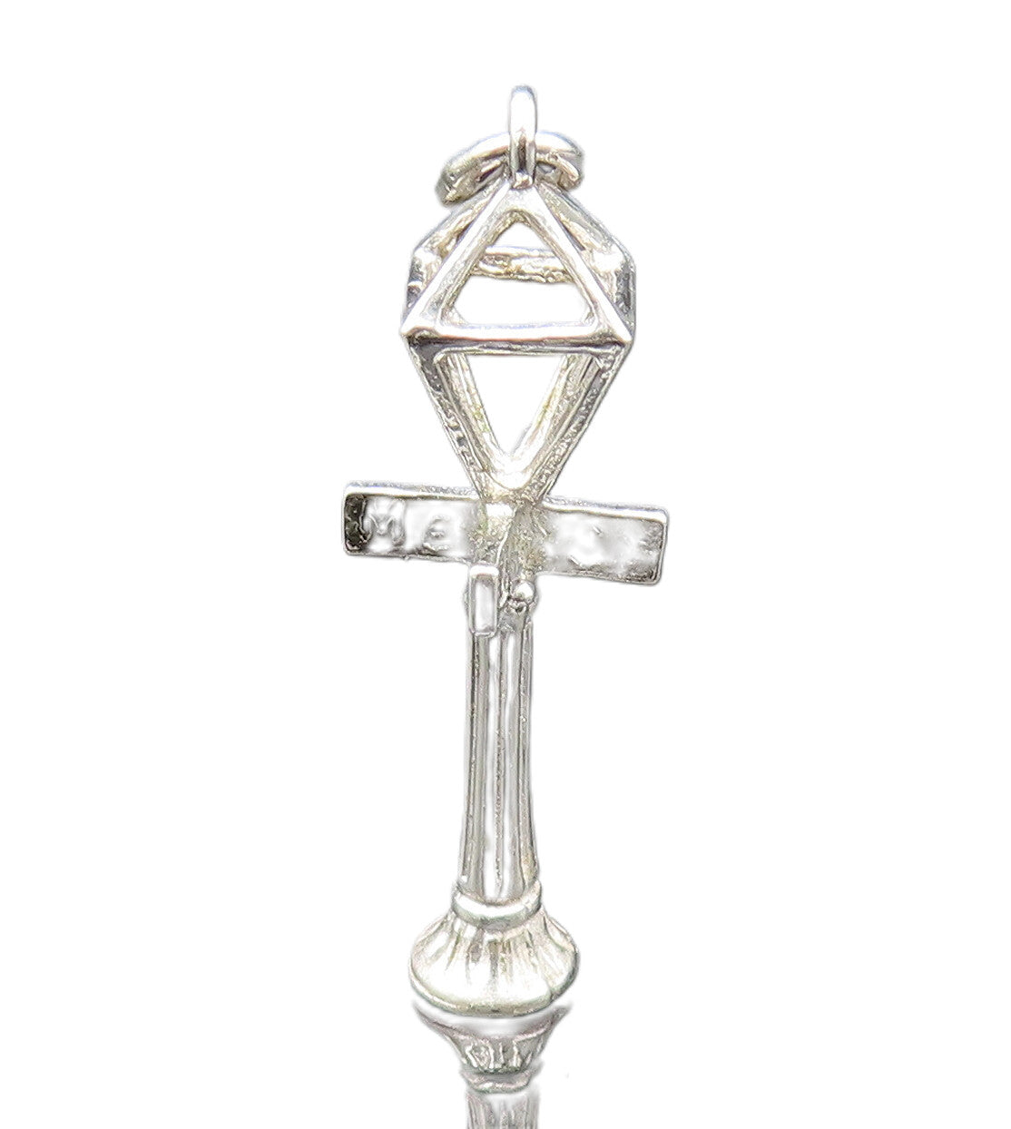 925 Sterling Silver  Vintage Sculpted Old Fashion Street Pole Pendant  PT20929