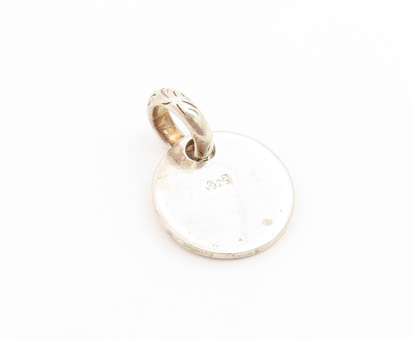 925 Sterling Silver Vintage Pendant SILPADA Etched Double Circle Charm  PT26565