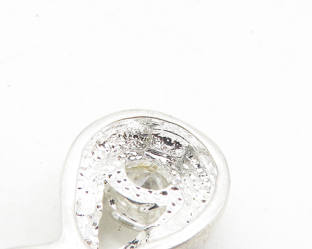 925 Sterling Silver  Topaz Petite Smooth Ribbon Design Slide  Pendant  PT7206