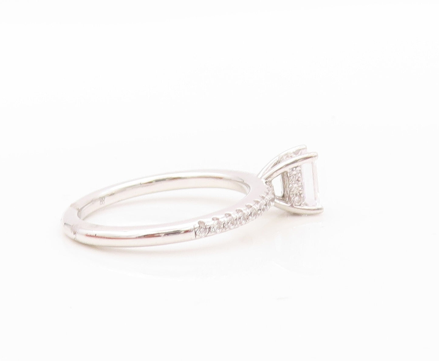925 Sterling Silver Vintage Ring Rectangle & Round Cut CZ Inlay  Sz 7  RG30188