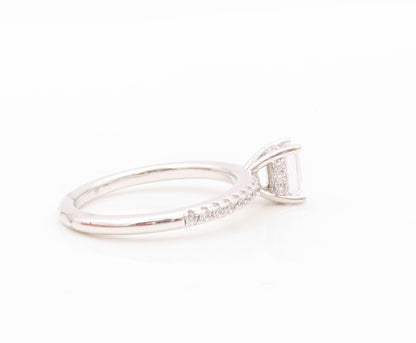 925 Sterling Silver Vintage Ring Rectangle & Round Cut CZ Inlay  Sz 7  RG30188