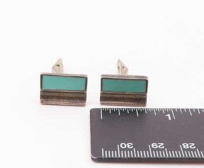 LOS BALLESTEROS MEXICO 925 Silver  Vintage Inlaid Turquoise Cufflinks  TR2777