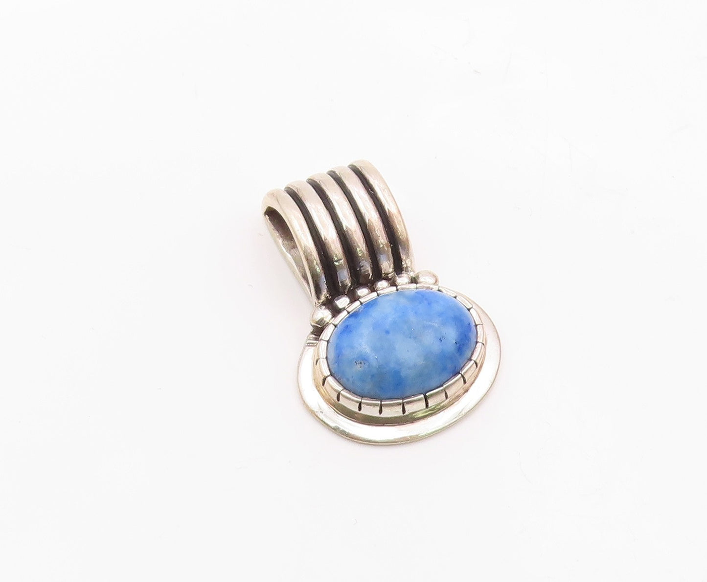 CAROL FELLEY 925 Silver  Vintage Cabochon Cut Lapis Lazuli Pendant  PT19839