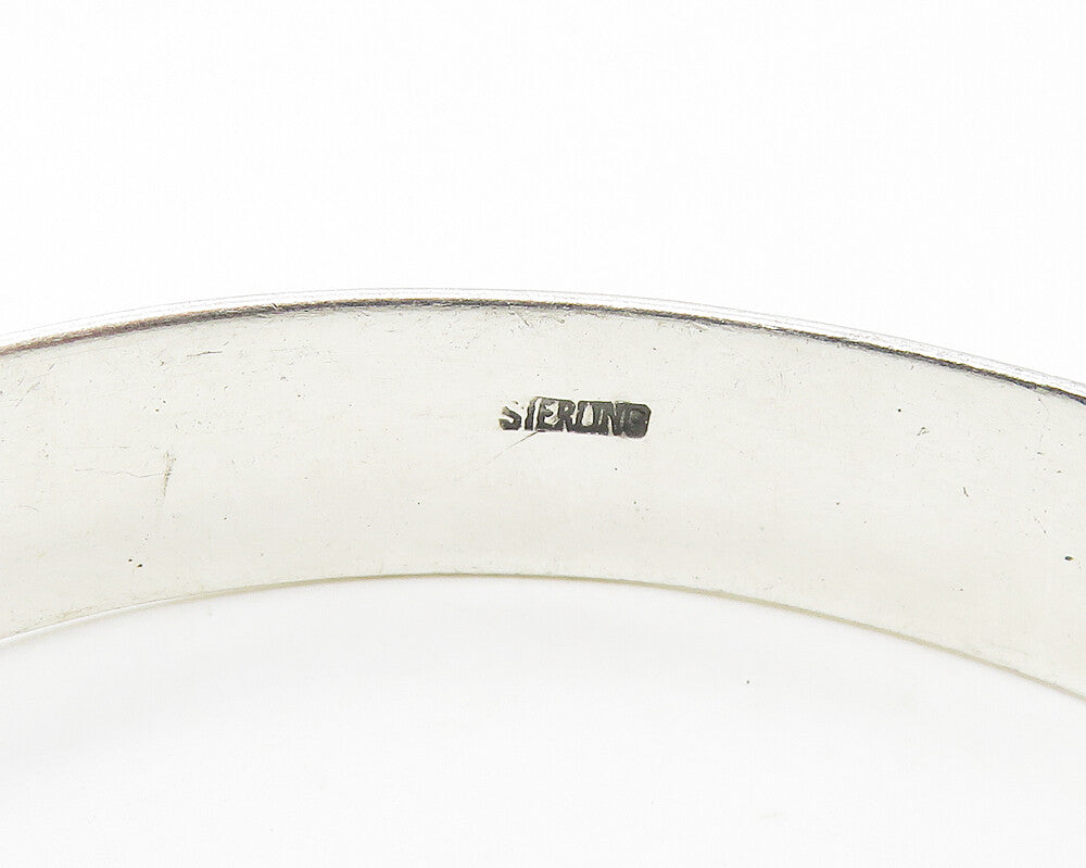 CLS 925 Sterling Silver  Vintage Oxidized Pattern Bangle Bracelet  BT6789