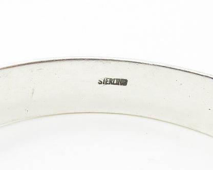 CLS 925 Sterling Silver  Vintage Oxidized Pattern Bangle Bracelet  BT6789