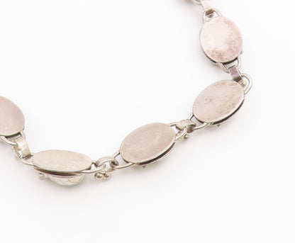 925 Sterling Silver Vintage Necklace LA PAGLIA Classic Floral Tulip Link  NE4890