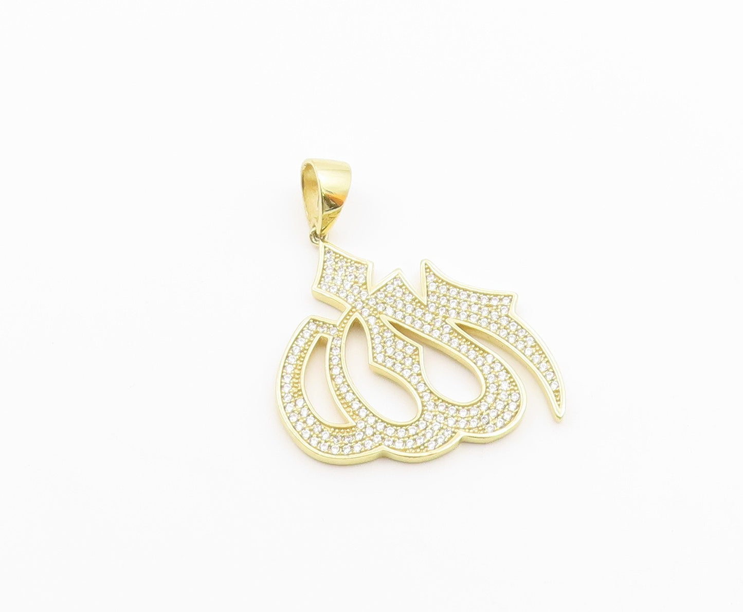 925 Sterling Silver  Vintage Cubic Zirconia Gold Plated Pendant  PT18900