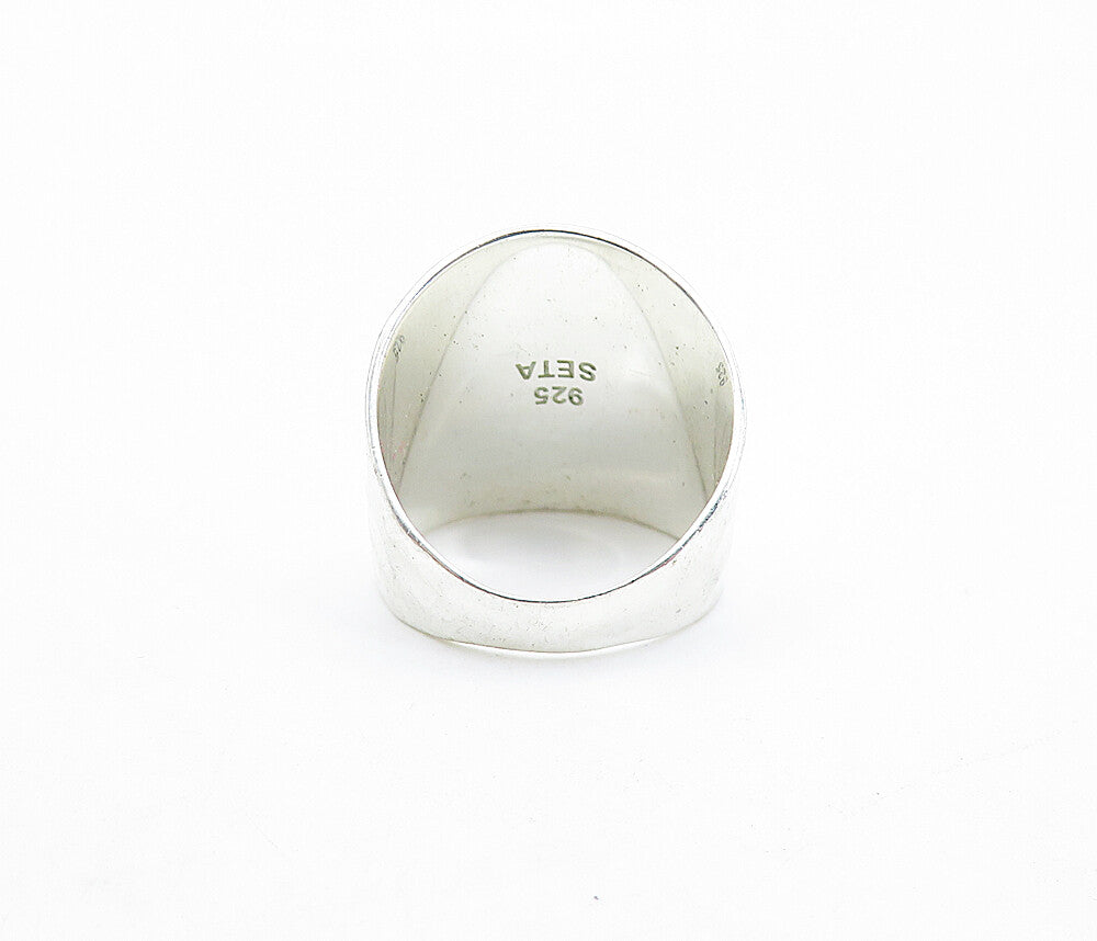 SETA 925 Sterling Silver  Petite Shiny Hammered Tapered Band Ring Sz 6  RG6805