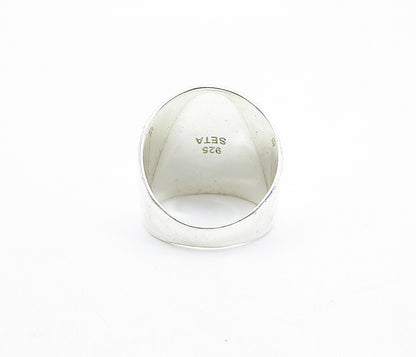 SETA 925 Sterling Silver  Petite Shiny Hammered Tapered Band Ring Sz 6  RG6805