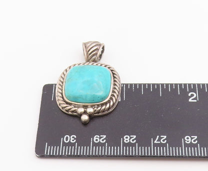 925 Sterling Silver Vintage Pendant Multi Gemstone Spinner Fob Charm  PT26520