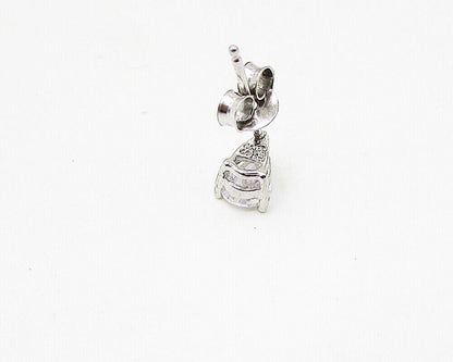 925 Sterling Silver  Faceted White Topaz Tear Drop Stud Earrings  EG1809
