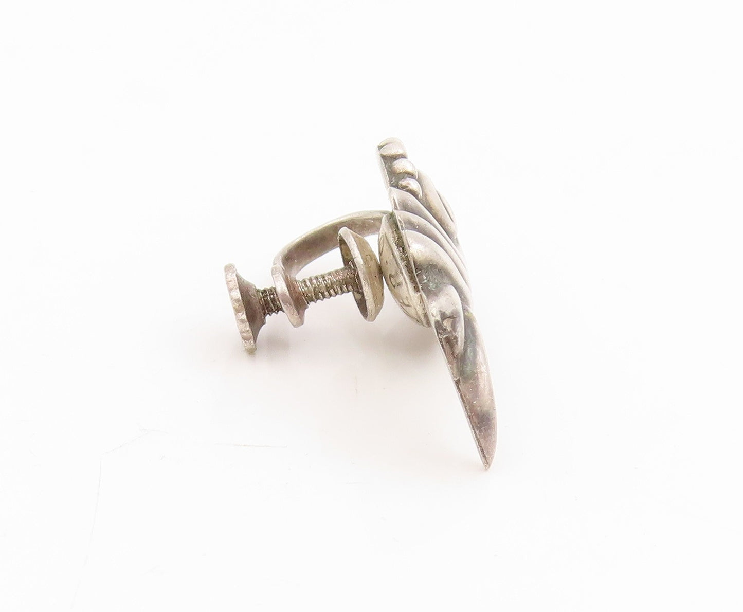 925 Sterling Silver Vintage Earrings Nautilus Conch Shell Screw Backs  EG13973