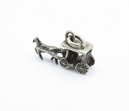 POST BELL TRADING 925 Silver  Vintage Horse & Carriage Motif Pendant  PT4190