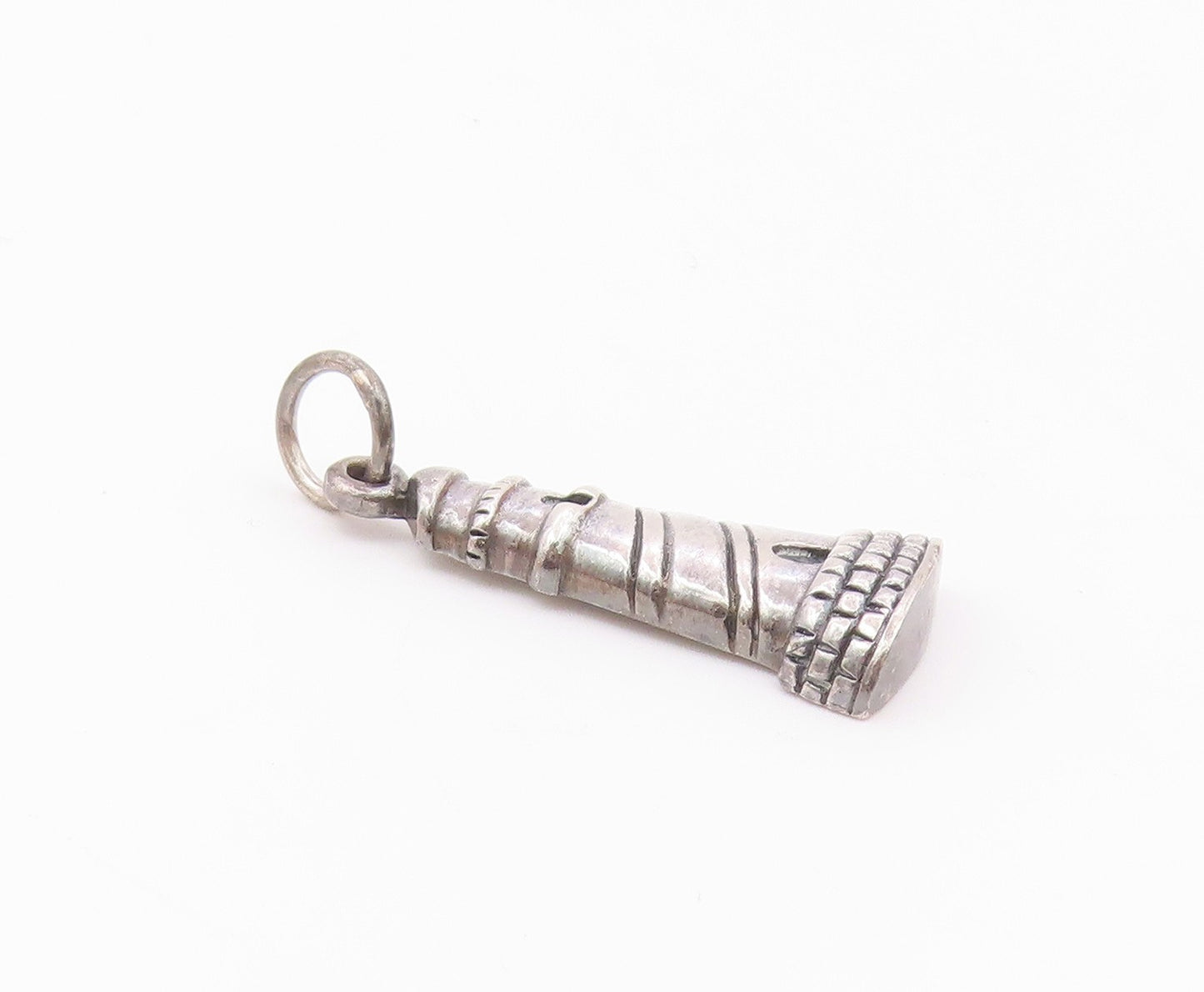 925 Sterling Silver  Vintage Shiny Lighthouse Motif Drop Pendant  PT14929