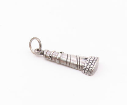 925 Sterling Silver  Vintage Shiny Lighthouse Motif Drop Pendant  PT14929