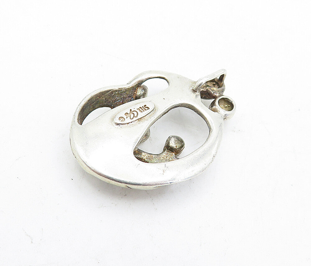 CAROYN POLLACK 925 Sterling Silver Vintage Modernist Family Pendant PT3821