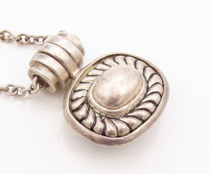 925 Sterling Silver Vintage Necklace ESPO SIG Onyx & Gemstone Inlay  NE4360