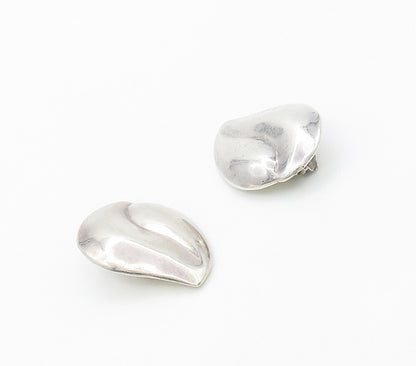 MEXICO 925 Sterling Silver  Vintage Floral Leaf Non Pierce Earrings  EG8059
