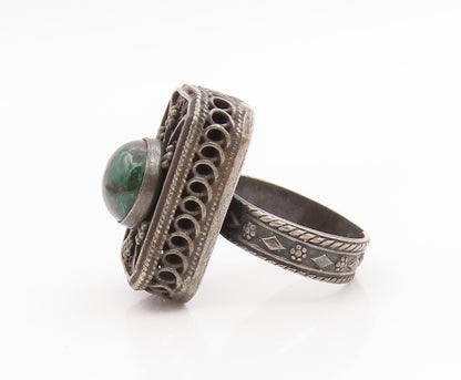 925 Sterling Silver Vintage Ring ISRAEL Eilat Stone Openwork Band  Sz 9  RG35671