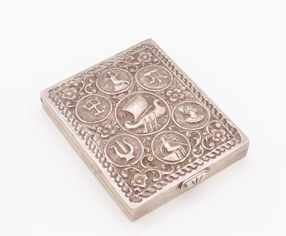 Solid Silver Vintage Cigarette Box Antique Repousse Design (OPENS) TR3901