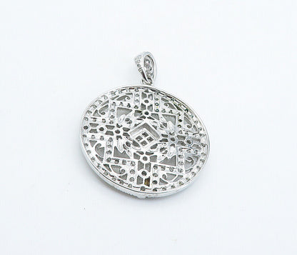 ROSS SIMON 925 Sterling Silver  Cubic Zirconia Floral Vine Pendant  PT6175
