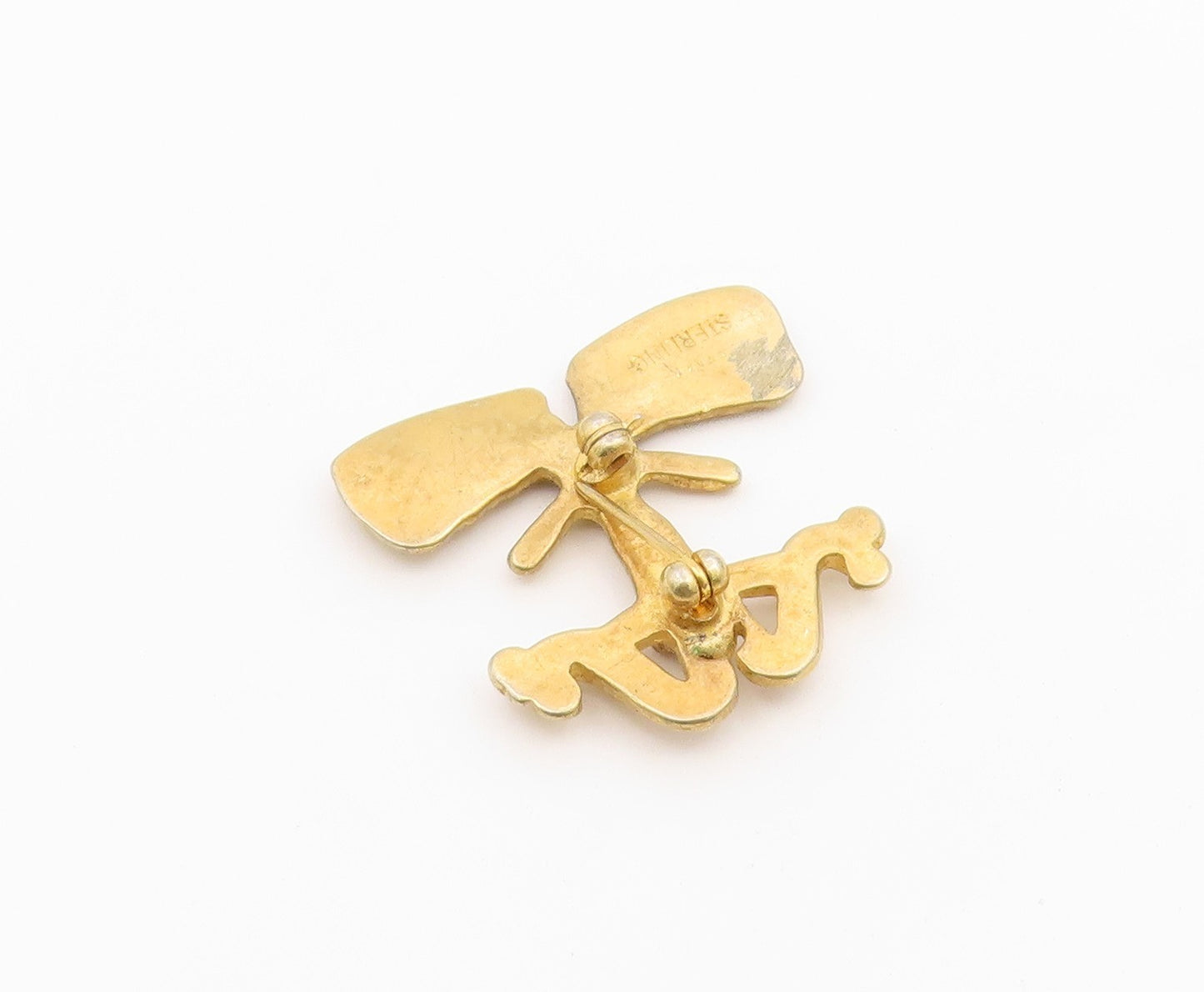 925 Sterling Silver Vintage Brooch Pin MMA Gold Plated Chiriquí Frog   BP12599