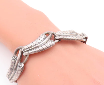 925 Sterling Silver Vintage Bracelet Solid Carved Bamboo Effect Design  BT10600
