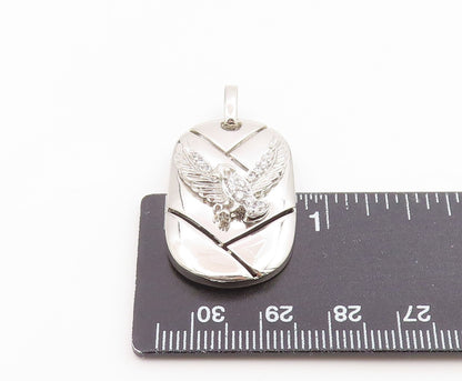 925 Sterling Silver Vintage Pendant CZ Geometric Flying Eagle Charm  PT26255