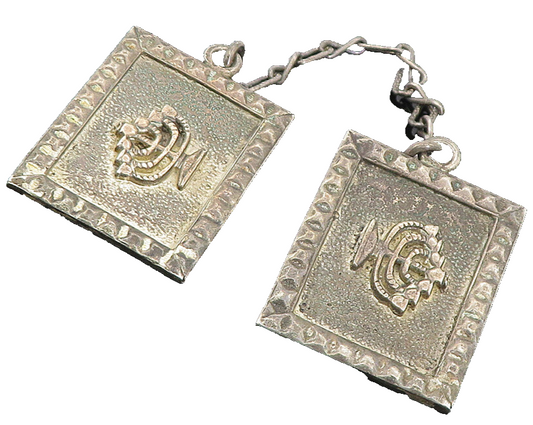 925 Sterling Silver  Vintage Antique Oxidized Menorah Sweater Clips  TR1362