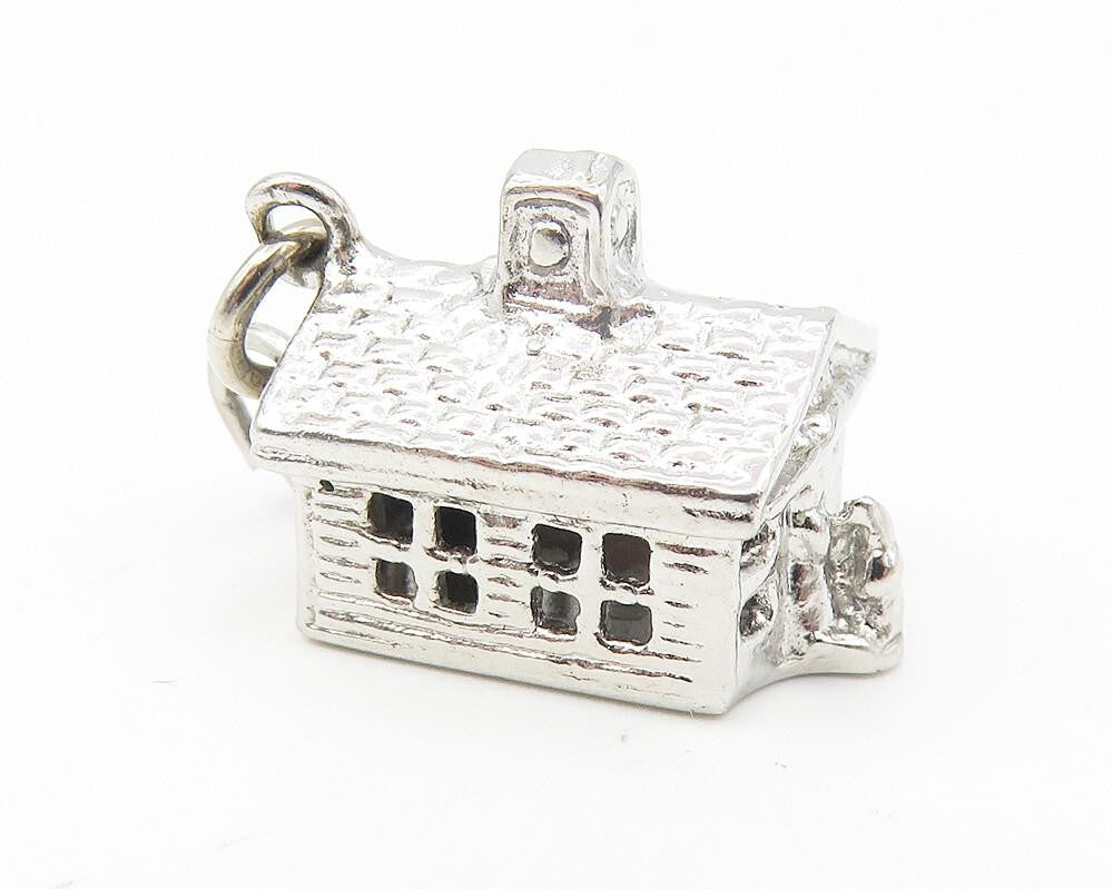 925 Sterling Silver  Vintage Petite Couple in Front Of House Pendant  PT9091