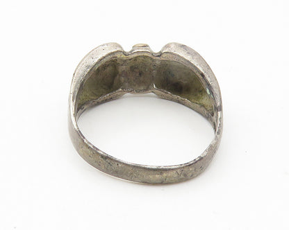 925 Sterling Silver  Vintage Dark Tone Bow Tie Design Band Ring Sz 8  RG10709