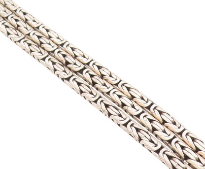 925 Sterling Silver Vintage Bracelet BALI Intricate Byzantine Link Chain  BT5956