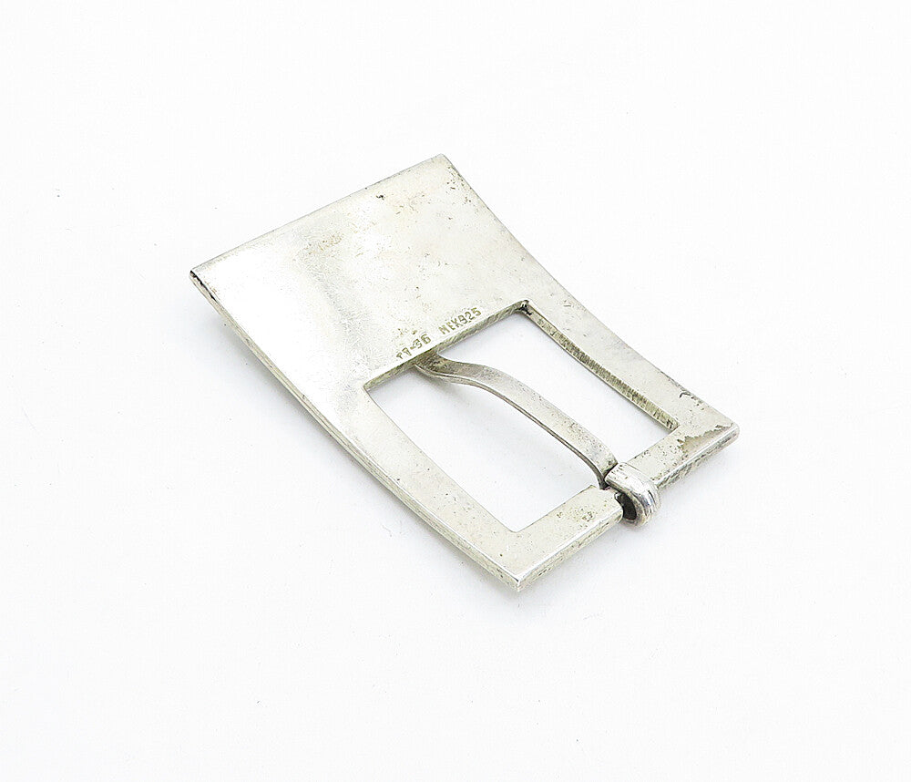 MEXICO 925 Sterling Silver  Vintage Oxidized Pattern Belt Buckle  TR1260