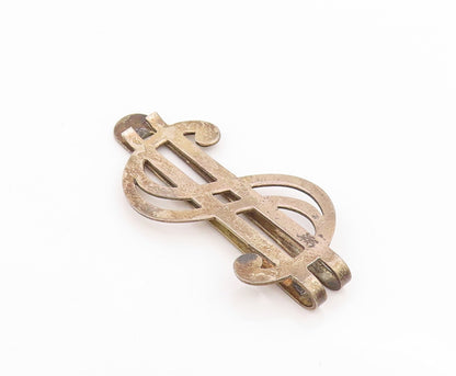 925 Sterling Silver Vintage Money Clip Minimalist Dollar Symbol Cutout  TR4233