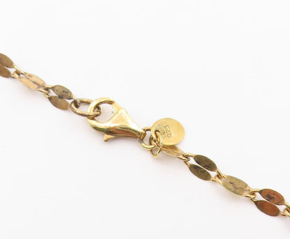 925 Sterling Silver Vintage Necklace Gold Plated Lapis Lazuli Bead Chain  NE4932