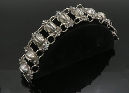 900 Silver Vintage Antique Solid Heavy Dome Link Chain Bracelet  BT8887