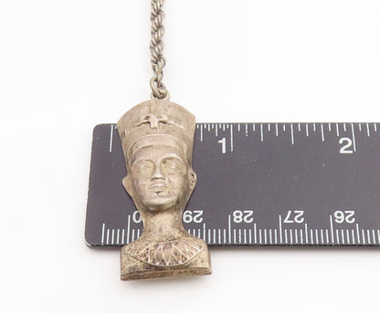 925 Sterling Silver Vintage Keychain MIDDLE EAST Egyptian Queen Nefertiti TR4067
