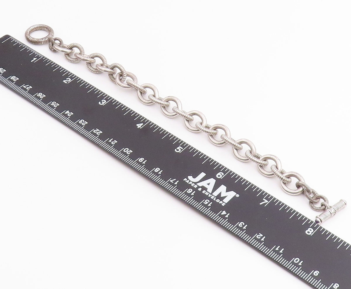 925 Sterling Silver Vintage Bracelet JUDITH RIPKA Amethyst Cable Chain  BT12214