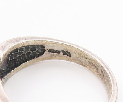 925 Sterling Silver Vintage Ring Etched Double Leaf Botanical Band Sz 9 RG36219