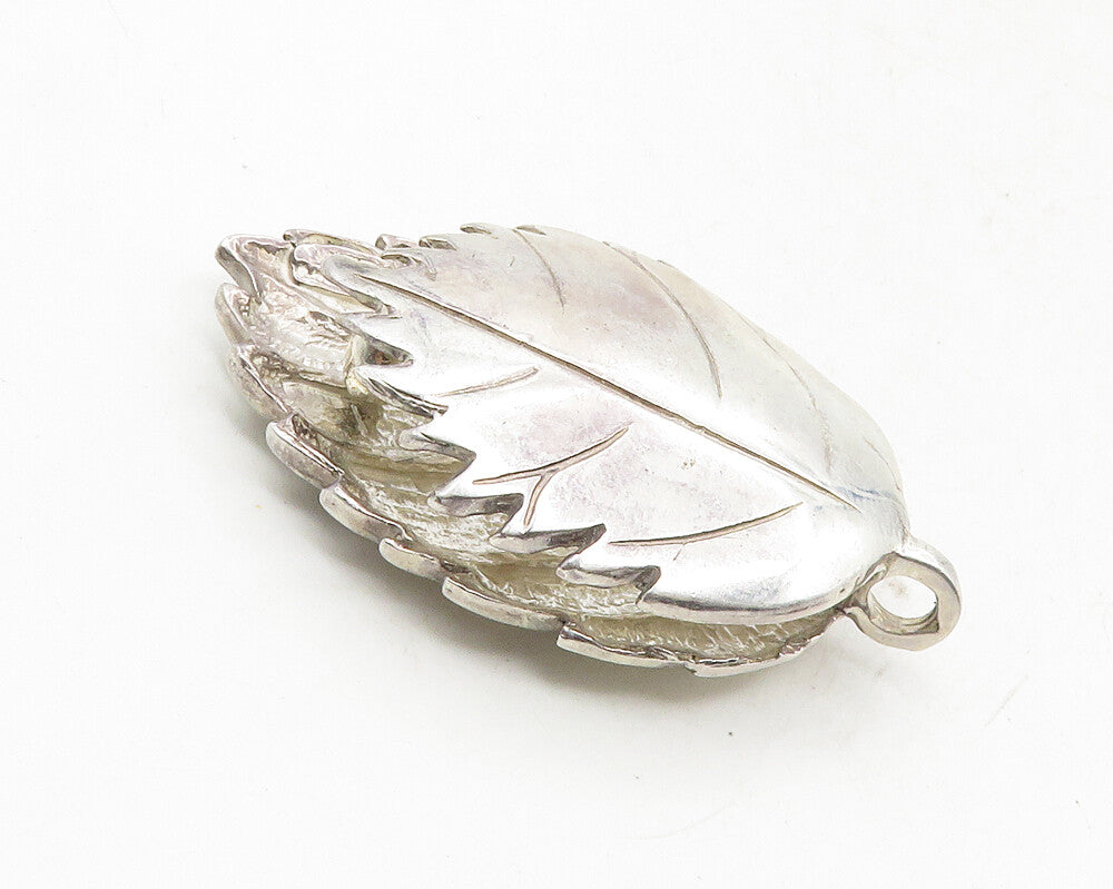 TERRY UNGER 925 Sterling Silver  Vintage Double Floral Leaf Pendant  PT7876