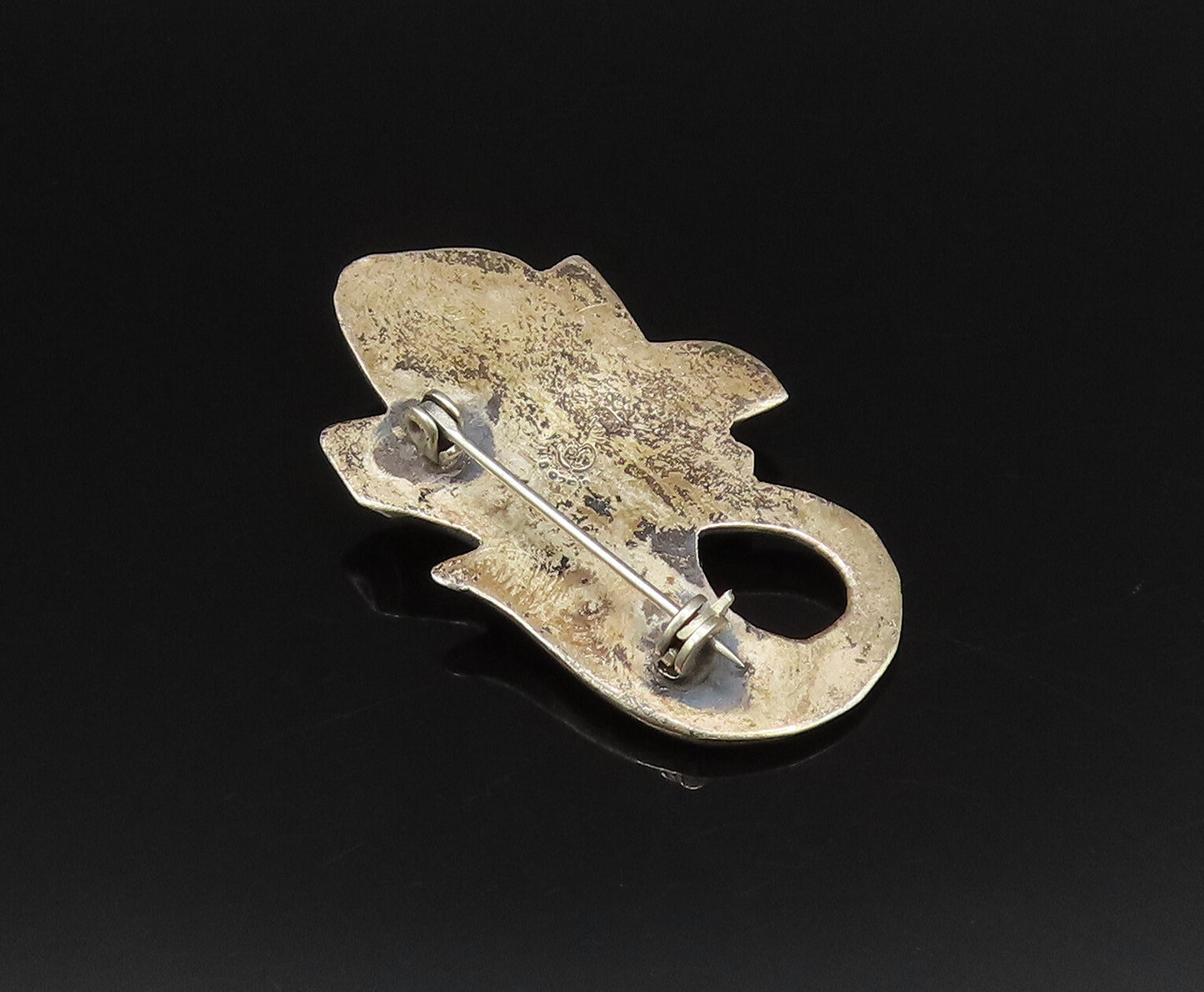 925 Sterling Silver  Vintage Hollow Rose Flower Motif Brooch Pin  BP9900