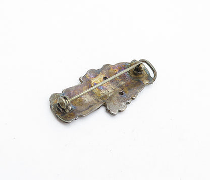 MEXICO 925 Sterling Silver  Vintage Antique Little Girl Brooch Pin  BP1551