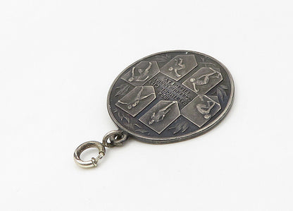 925 Sterling Silver  Vintage Antique Field Day Medallion Pendant  PT17216