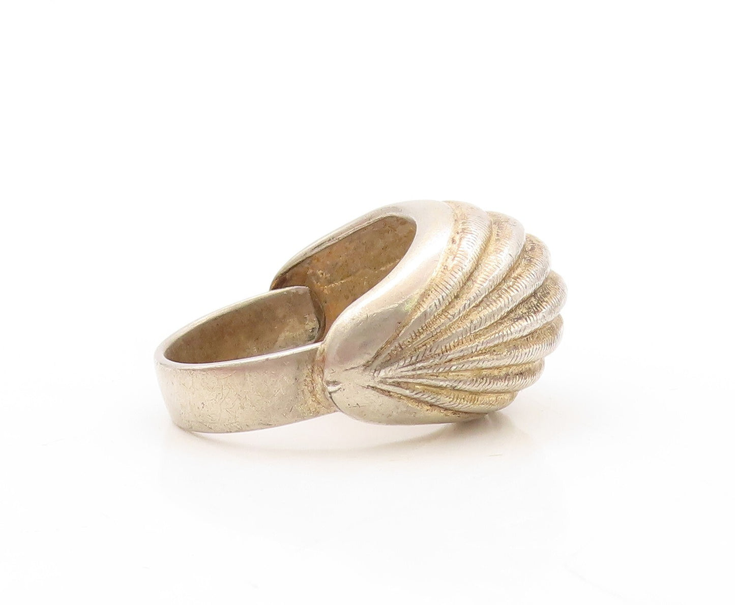 925 Sterling Silver Vintage Ring NAPIER Solid Broad Domed Etched  Sz 8  RG31006