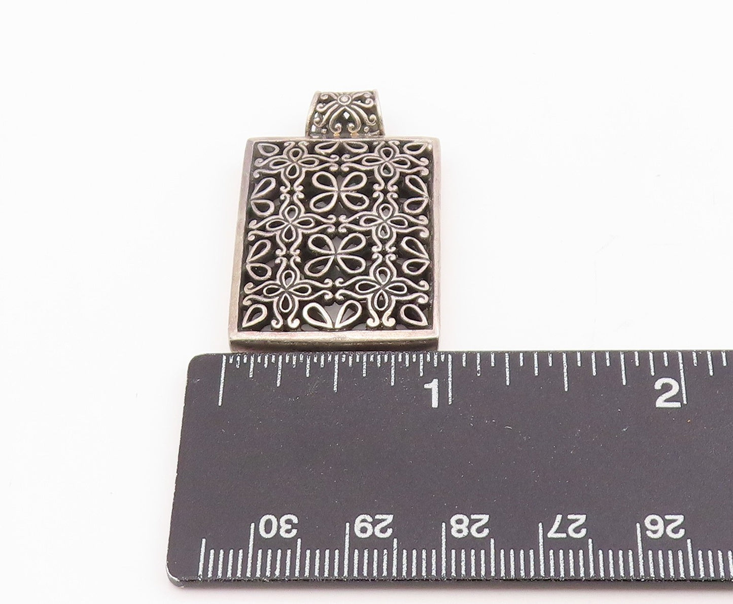 925 Sterling Silver Vintage Pendant Intricate Openwork Floral Locket  PT25654