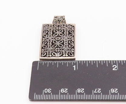 925 Sterling Silver Vintage Pendant Intricate Openwork Floral Locket  PT25654