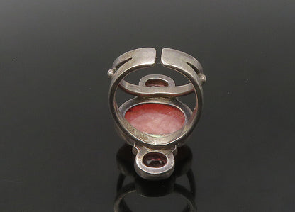 SAJEN 925 Silver Vintage Rhodochrosite & Pink Topaz Band Ring Sz 8 RG22549