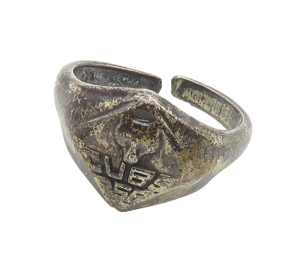 925 Silver  Vintage Antique Boy Scouts America Cubs Band Ring Sz 5.5  RG18498