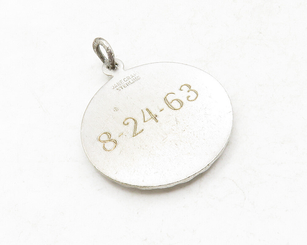 DANECRAFT 925 Sterling Silver  Vintage Woman In Floral Dress Pendant  PT10181